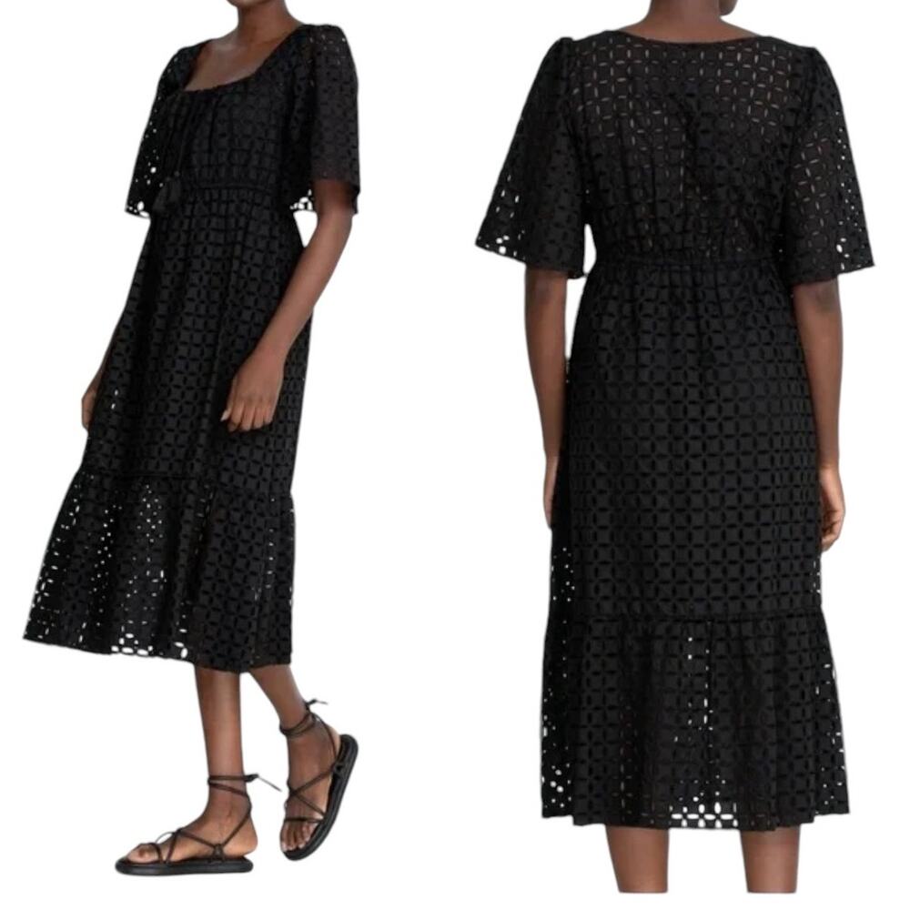 NWT! Johnny Was Misty Eyelet Midi Dress in Black - Size Small (MSRP $388) - Picture 6 of 14